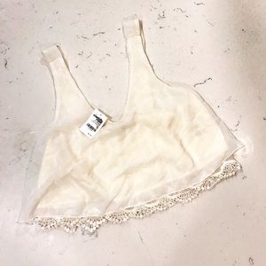 NWT Charlotte Russe Cream Crop Top